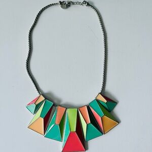 Zara Geometric Multicolor Statement Necklace